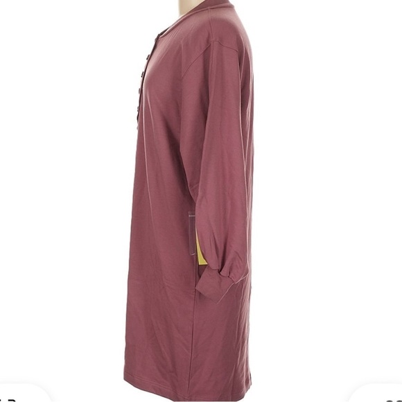 Summersalt Purple Red Mauve Softest French Terry Henley Dress Medium - Picture 4 of 6